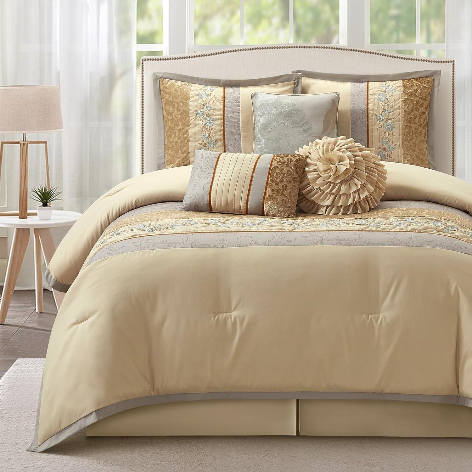 Nanshing America, Inc Riley 7 Piece Glam Comforter Set