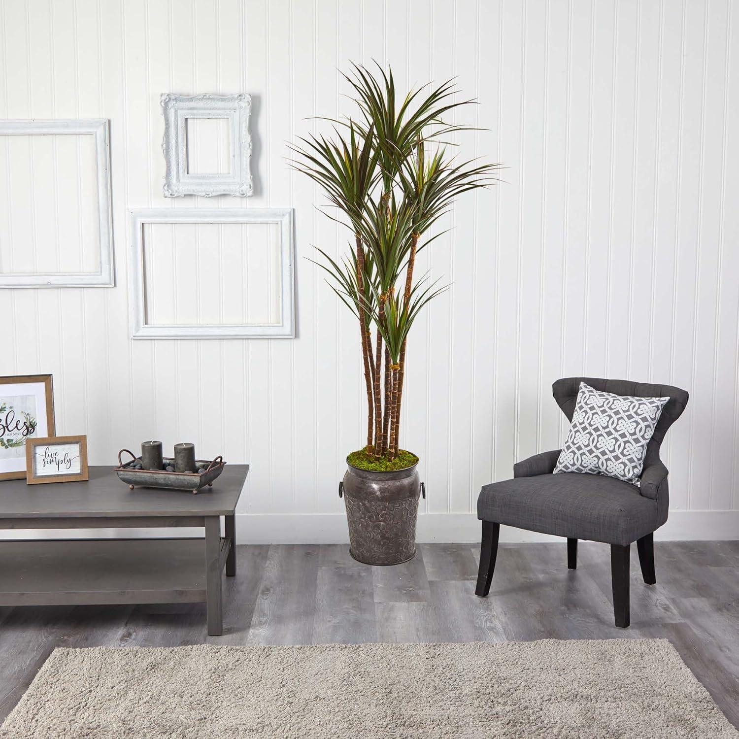 Nearly Natural 6ft. Giant Yucca Artificial Tree in Decorative Planter UV Resistant (Indoor/Outdoor)
