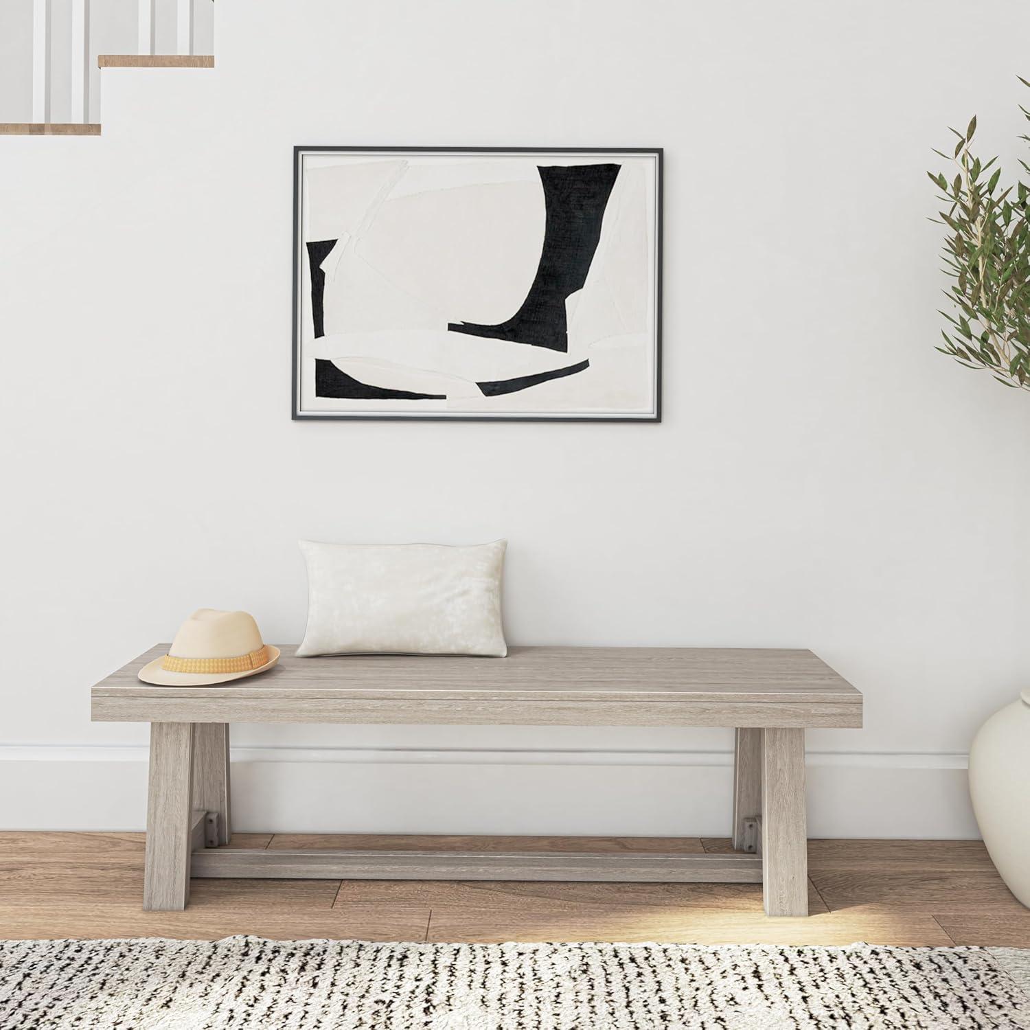 Plank+Beam  60" Classic Solid Wood Dining Bench, Bench for Dining Table