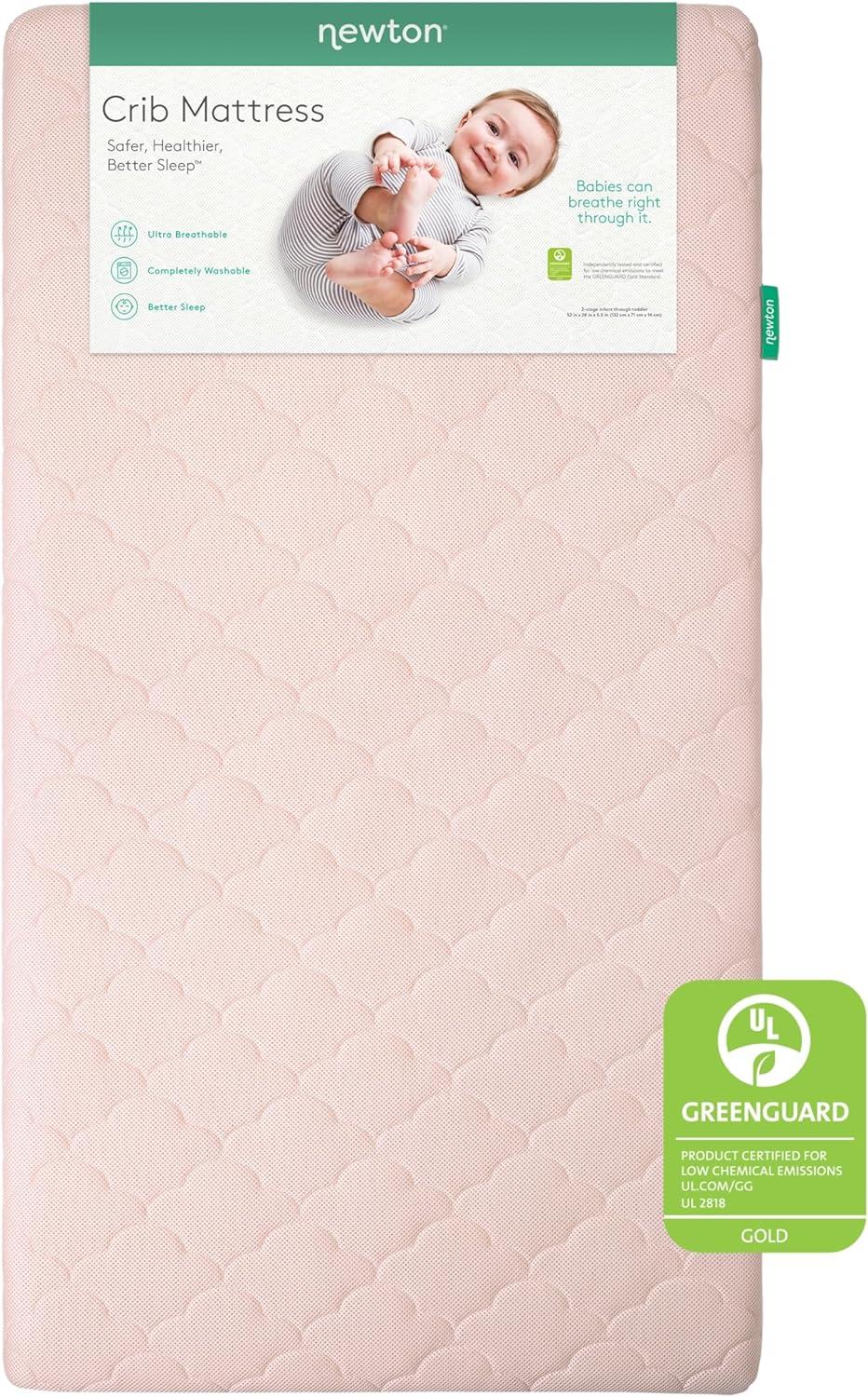 Pink Standard Water Resistant Crib and Toddler Mattress