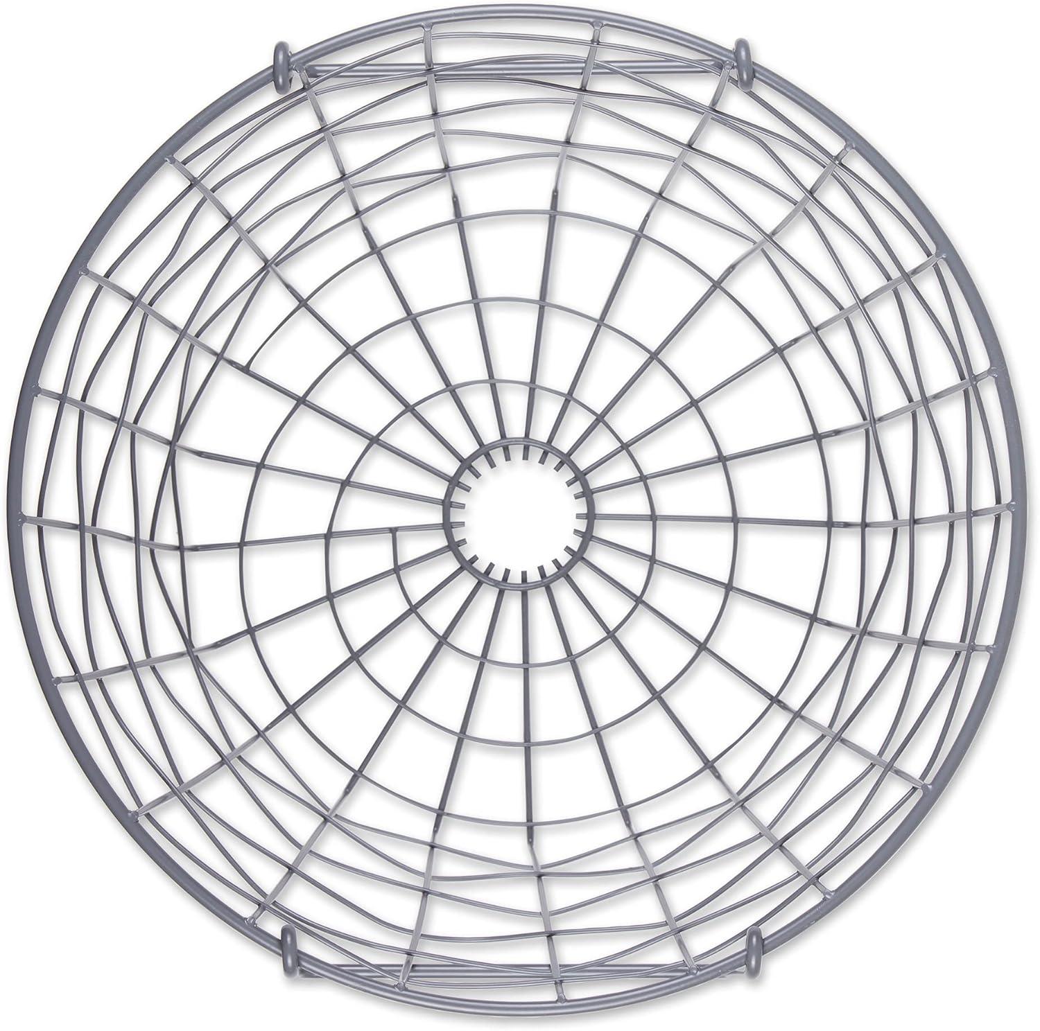 Metal Basket Cool Gray Round Medium 14X14X12