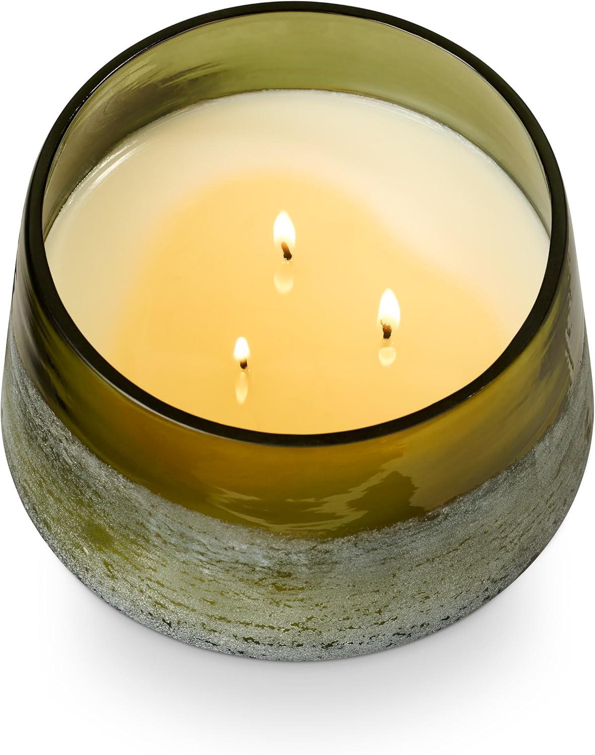 Large Green Baltic Glass Candle with Soy Wax