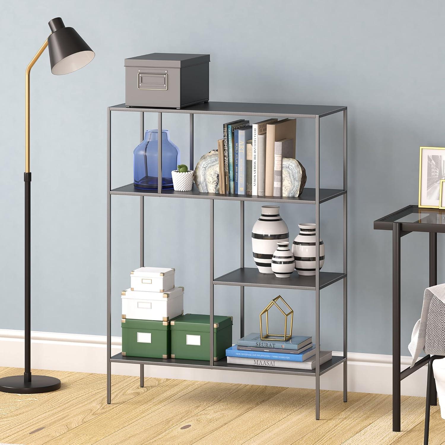 48" Tall Gunmetal Gray Bookcase - Henn&Hart