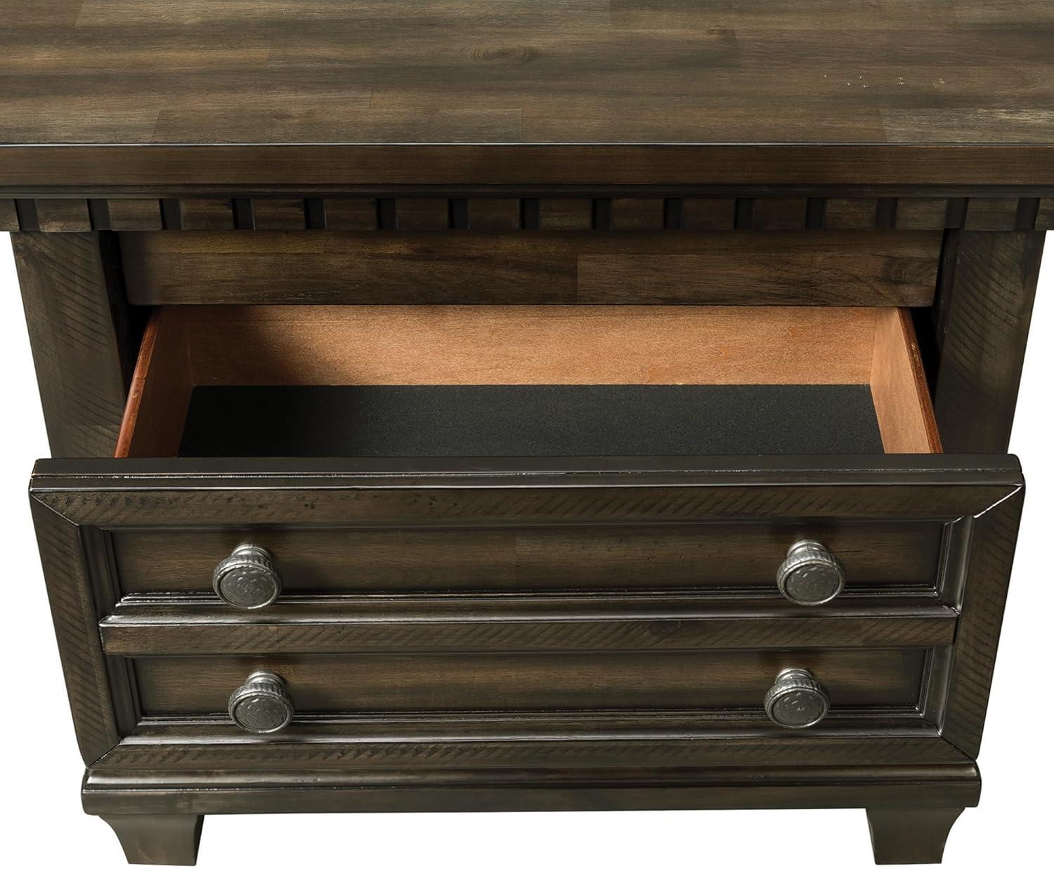 Picket House Furnishings Johnny 2 Drawer Nightstand in Smokey Walnut
