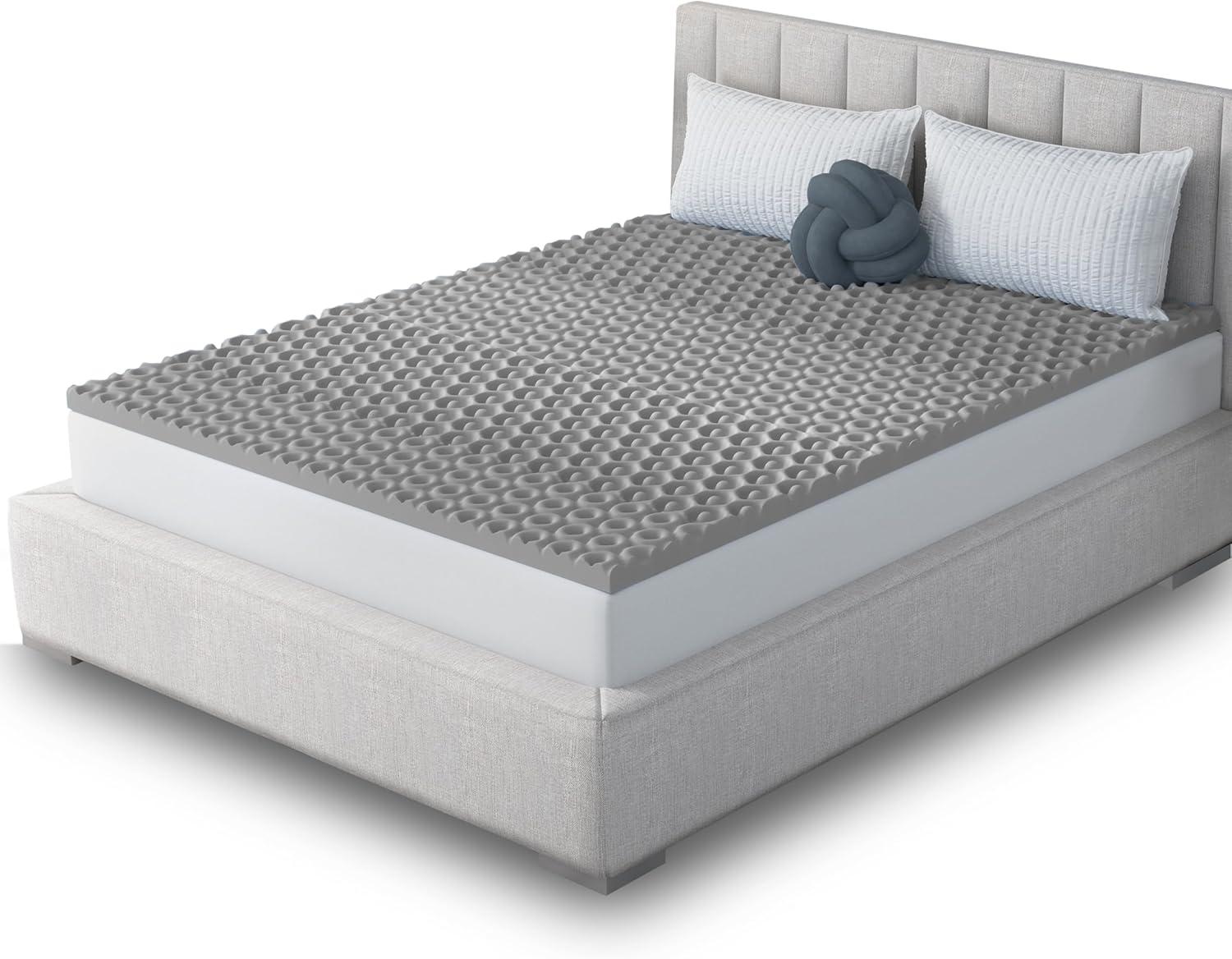 Vibe 2” Cool Pod Convoluted Gel Memory Foam Mattress Topper, Full