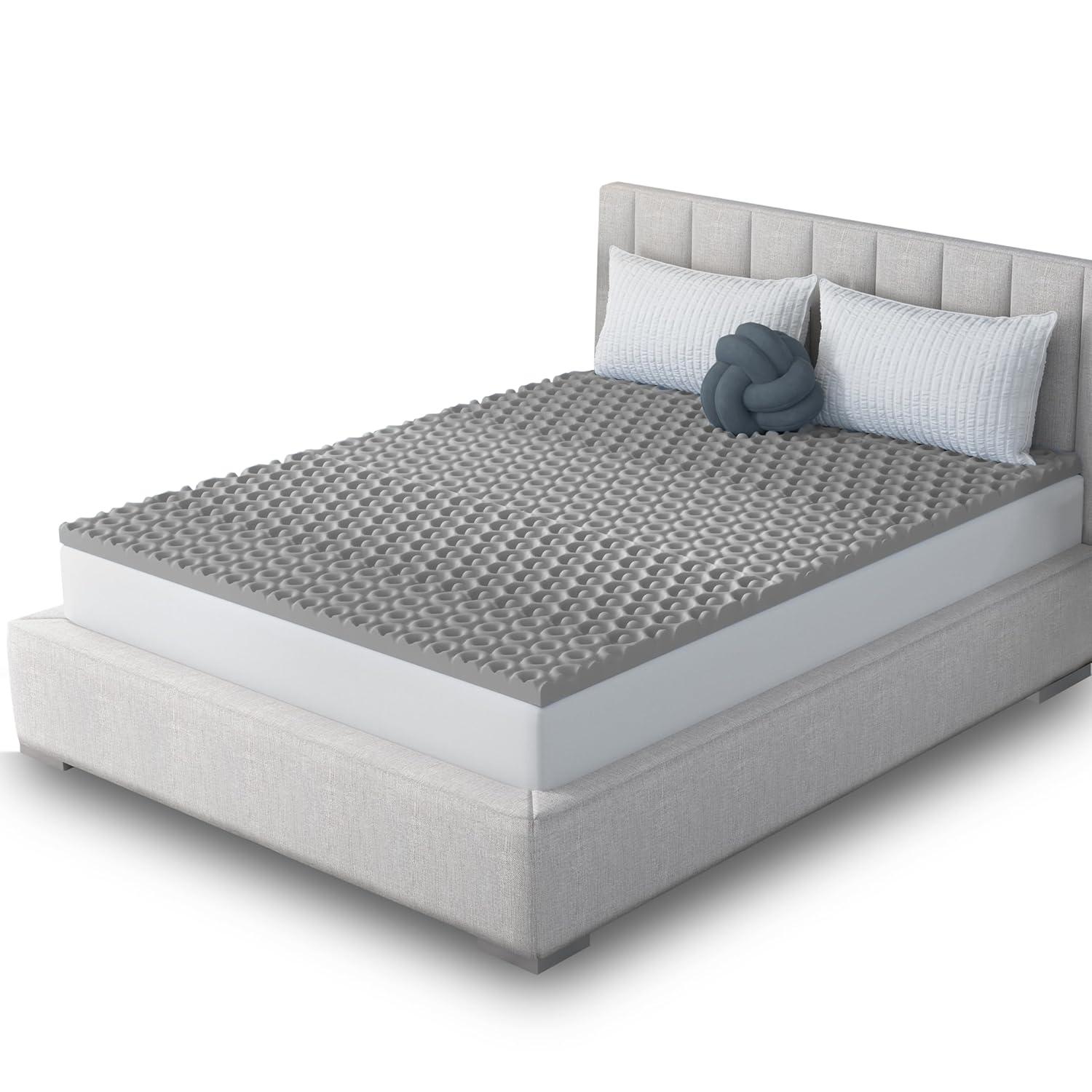 Vibe 2” Cool Pod Convoluted Gel Memory Foam Mattress Topper, Full