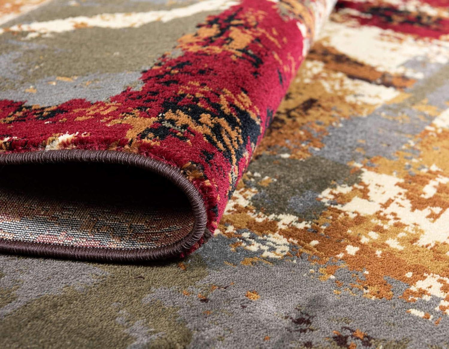 Unique Loom Barista Collection Area Rug - Catuai (5' 3" x 8' Rectangle Multi/Brown)