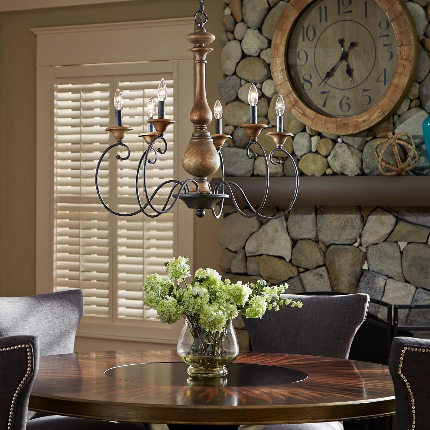 Quoizel Lighting Auburn 6 - Light Chandelier in  Rustic Black