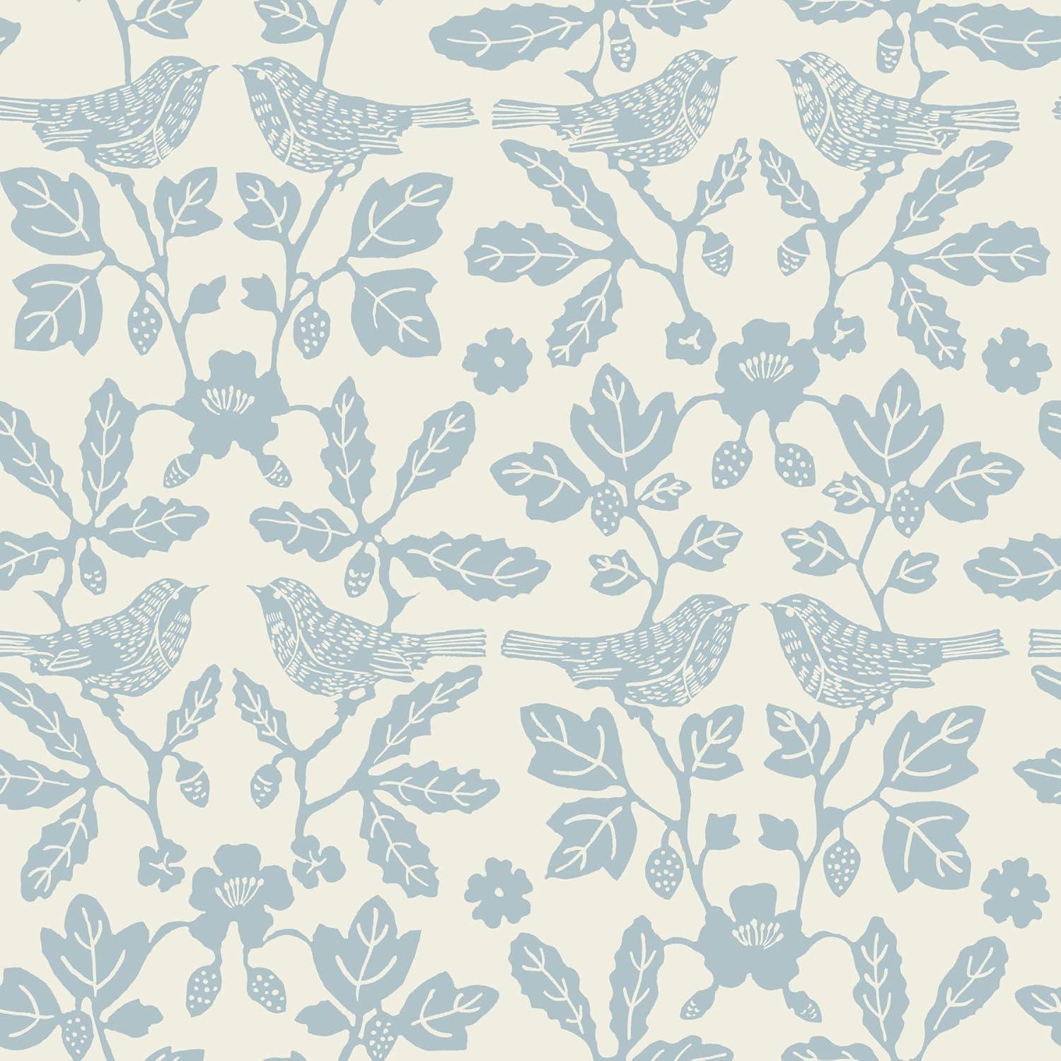 Sparrow and Oak Peel + Stick Wallpaper by Erin & Ben Co. - Blue