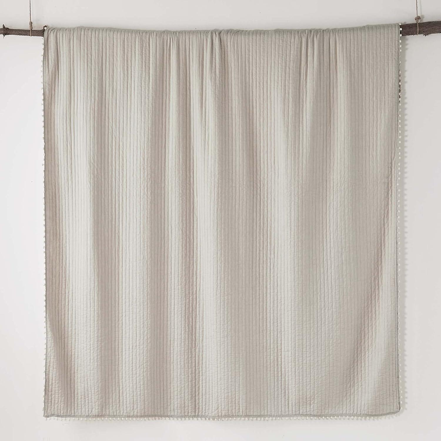 Pom Pom Taupe King Quilt - Levtex Home