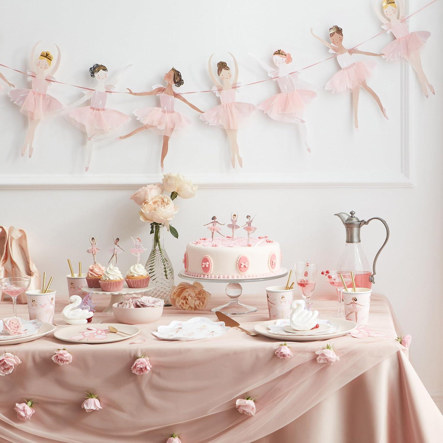 Pink Tulle Ballerina Garland with Dancing Figures