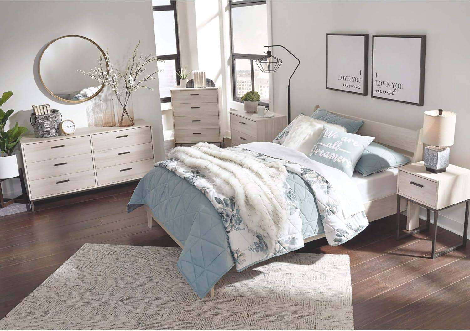 Queen Socalle Panel Headboard Natural: Chic Oak Grain, Unupholstered - Signature Design by Ashley