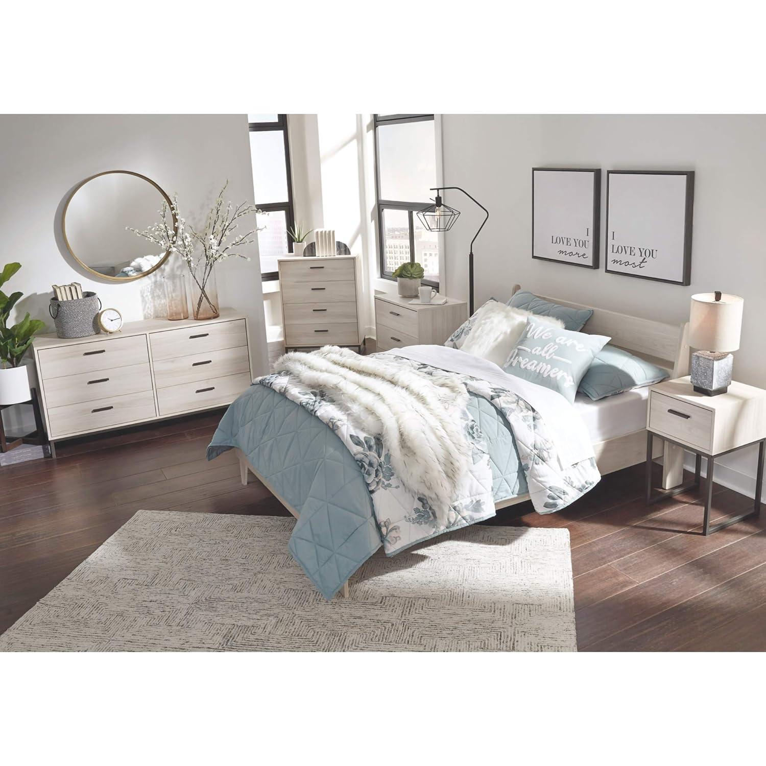 Queen Socalle Panel Headboard Natural: Chic Oak Grain, Unupholstered - Signature Design by Ashley