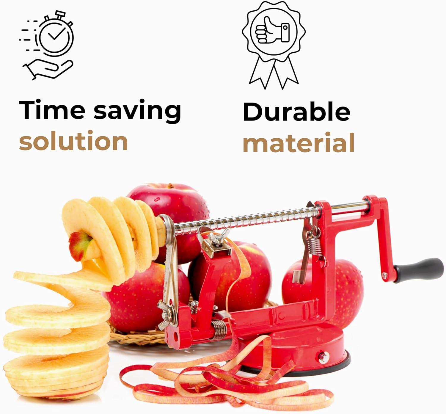 JS Gourmet - 3 in 1 Manual Apple Peeler and Corer (Peel, Slice and Core)