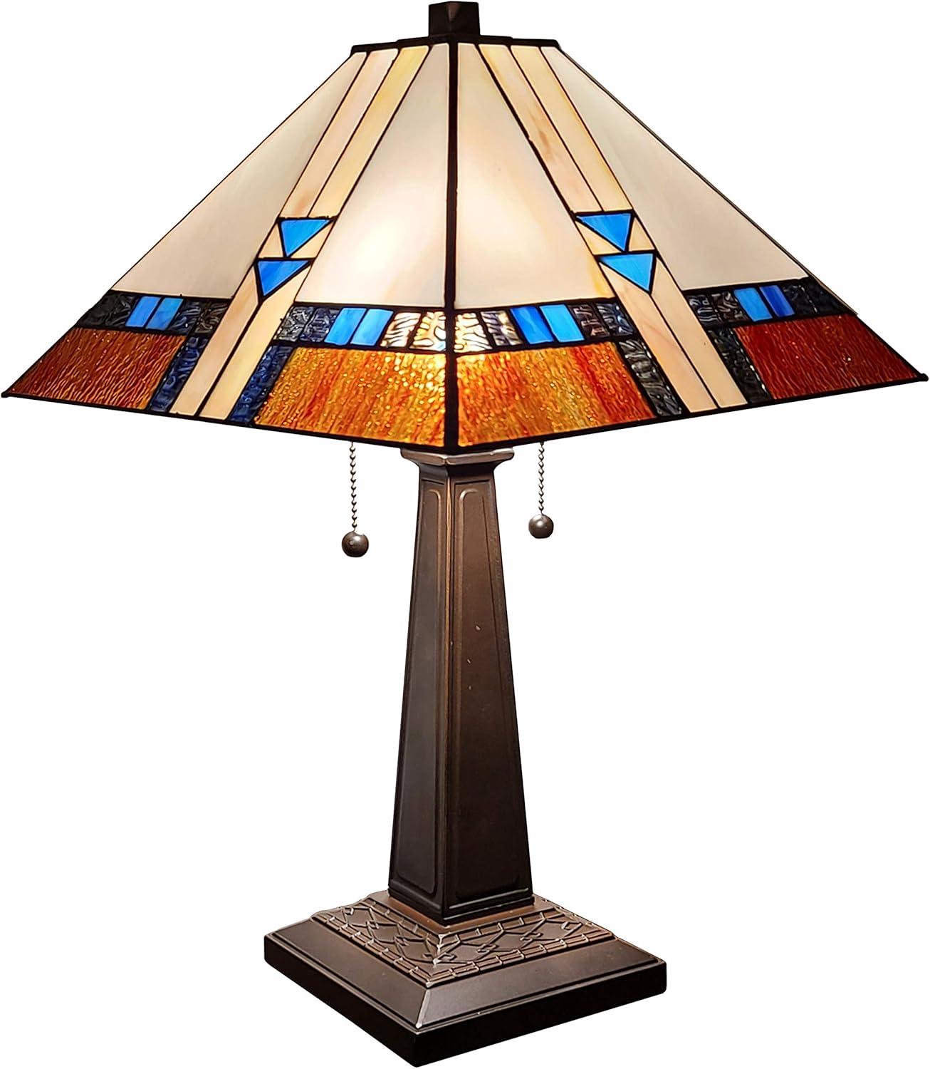 Amora Lighting Tiffany-style Mission Table Lamp 23" Tall