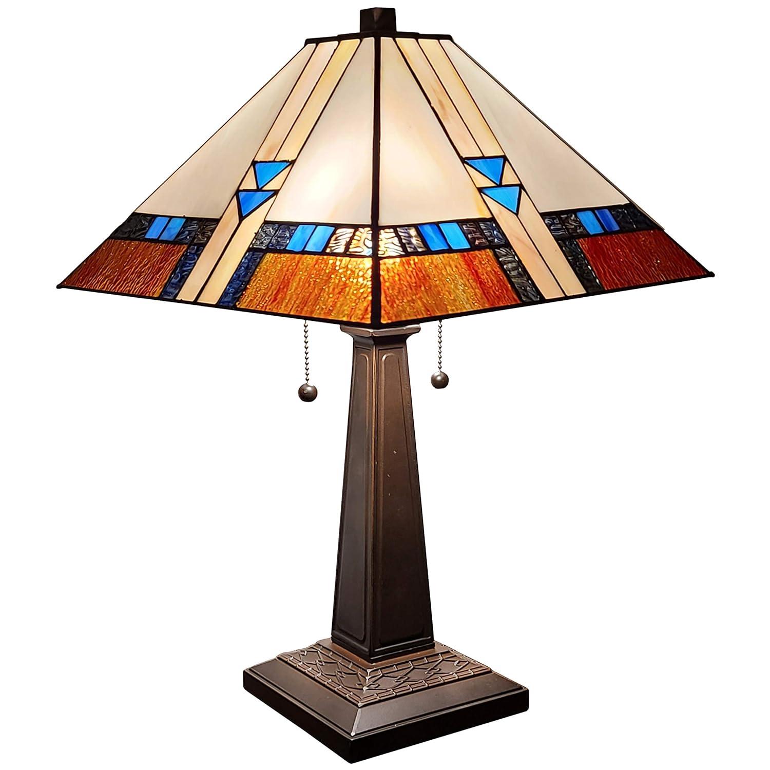 Amora Lighting Tiffany-style Mission Table Lamp 23" Tall