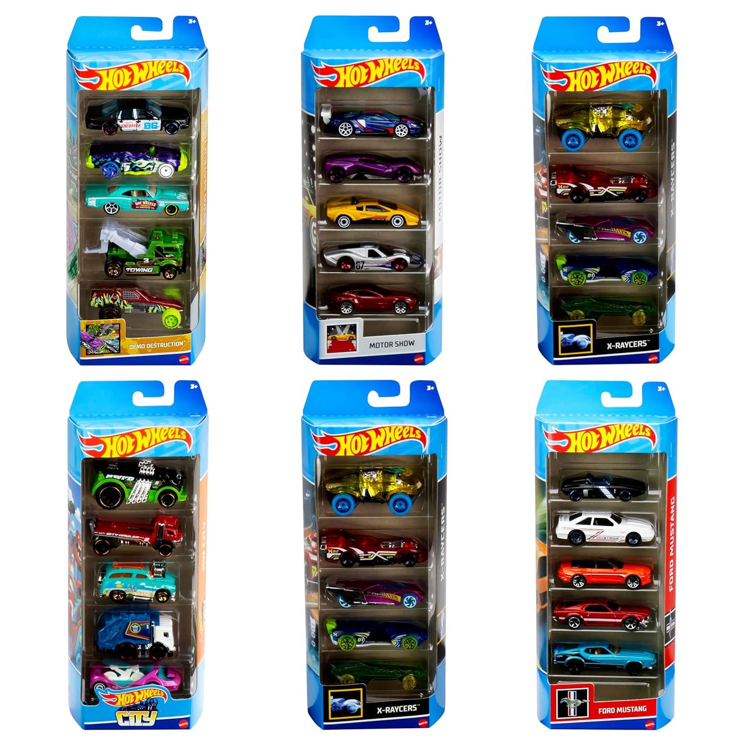Hot Wheels Diecast  Cars -  5pk (Colors May Vary)