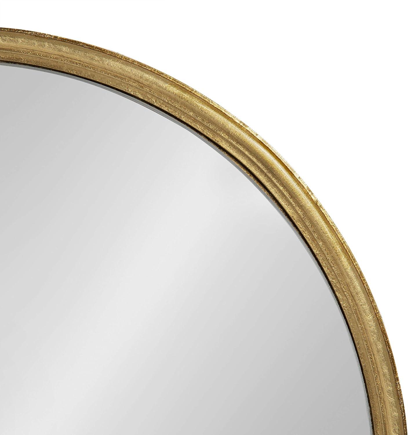 Kate and Laurel Caskill Mid-Century Oval Mirror, 18" x 24", Gold, Capsule-Shaped Accent Mirror for Entryway, Living Room, or Bathroom