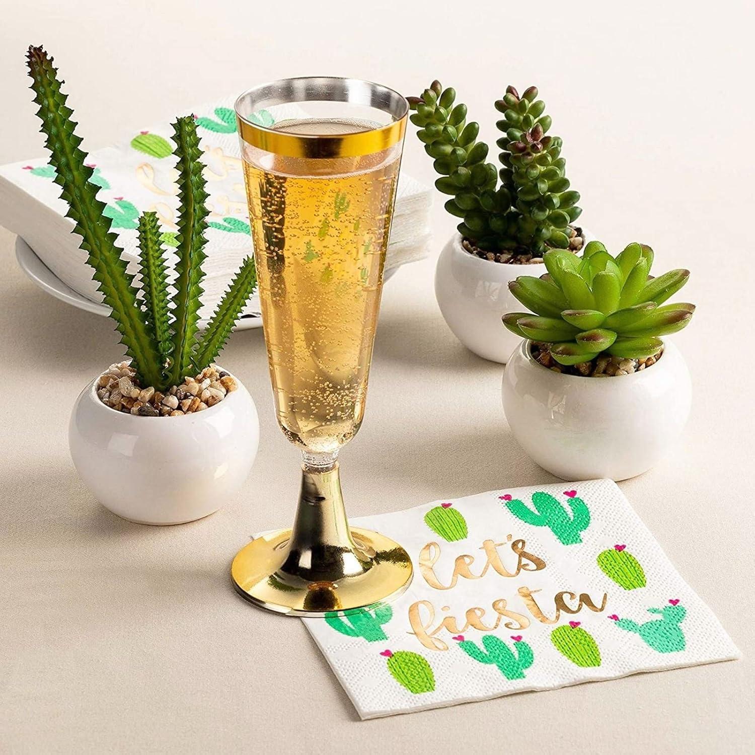 Juvale 50 Pack Let’s Fiesta Taco Napkins for Party, Cinco De Mayo Party Decorations, Paper Margarita Napkins, 5x5 In