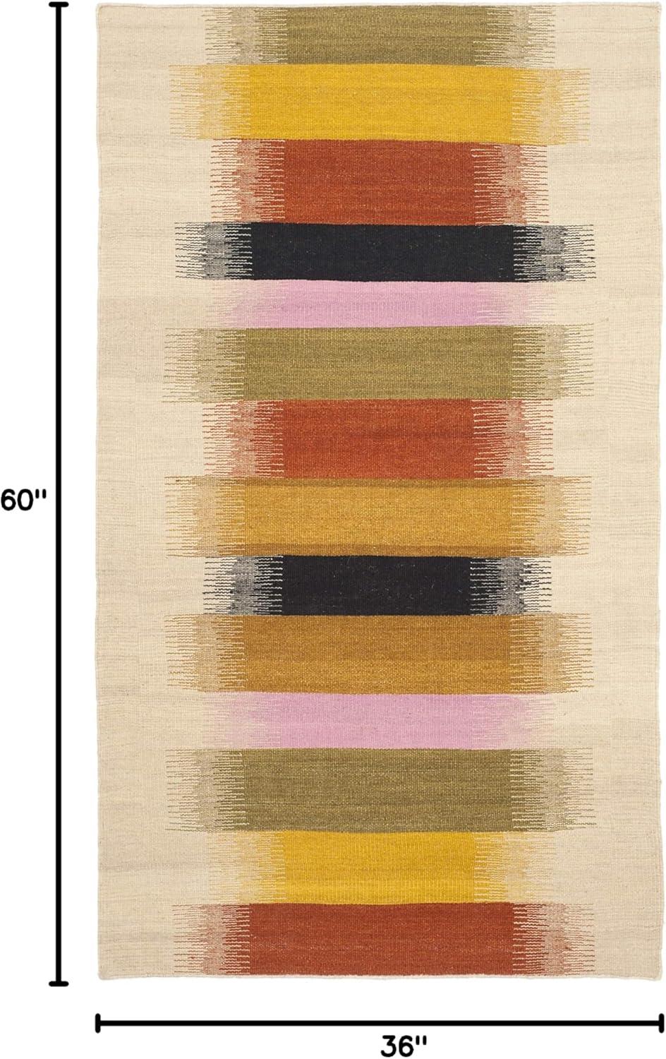 SAFAVIEH Dhurries Harland Geometric Area Rug, Beige/Multi, 3' x 5'