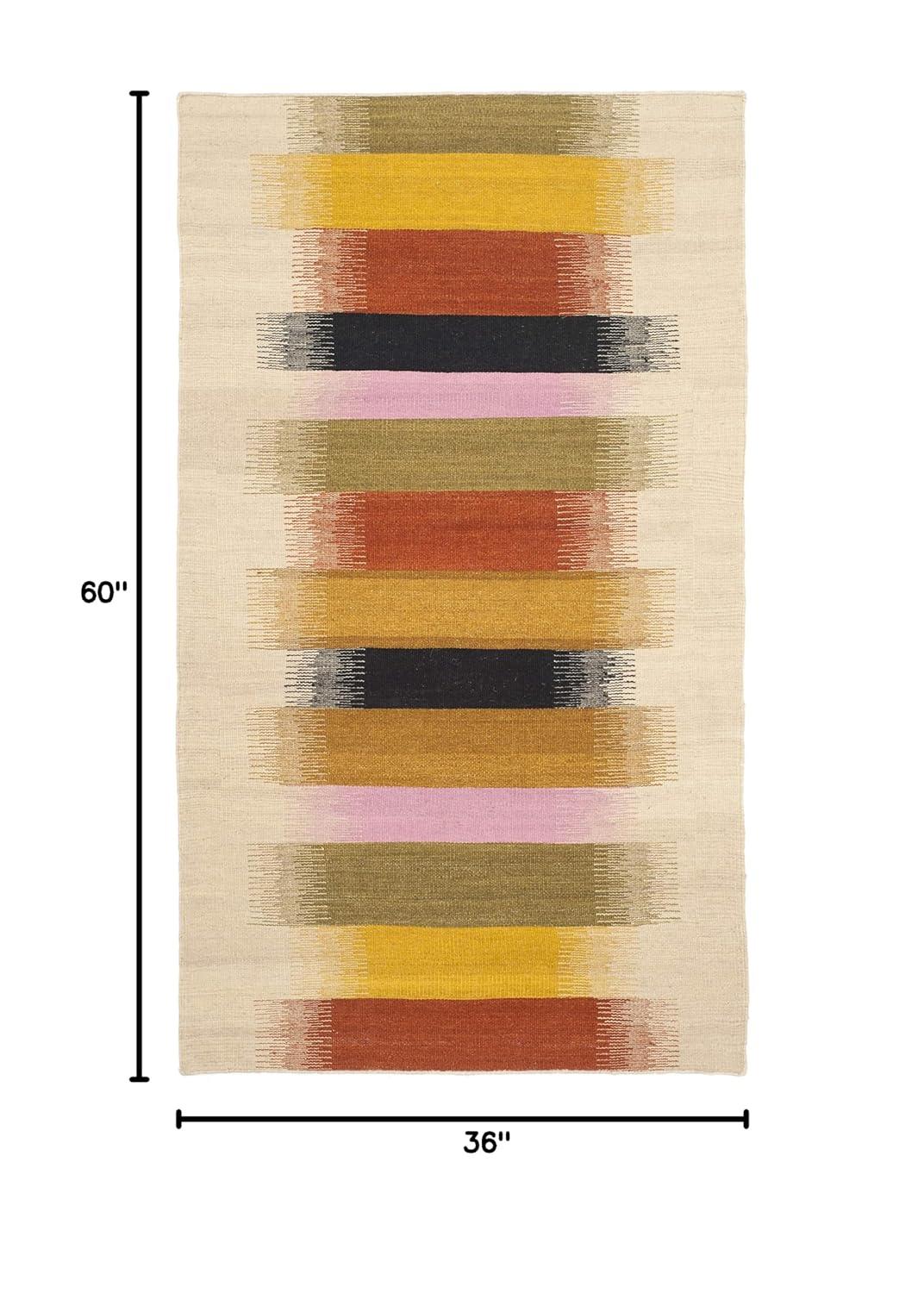SAFAVIEH Dhurries Harland Geometric Area Rug, Beige/Multi, 3' x 5'