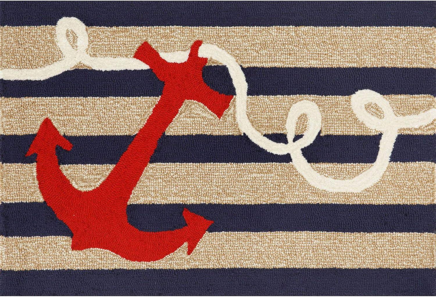 Liora Manne Frontporch Anchor Indoor/Outdoor Rug Navy 2' x 3'