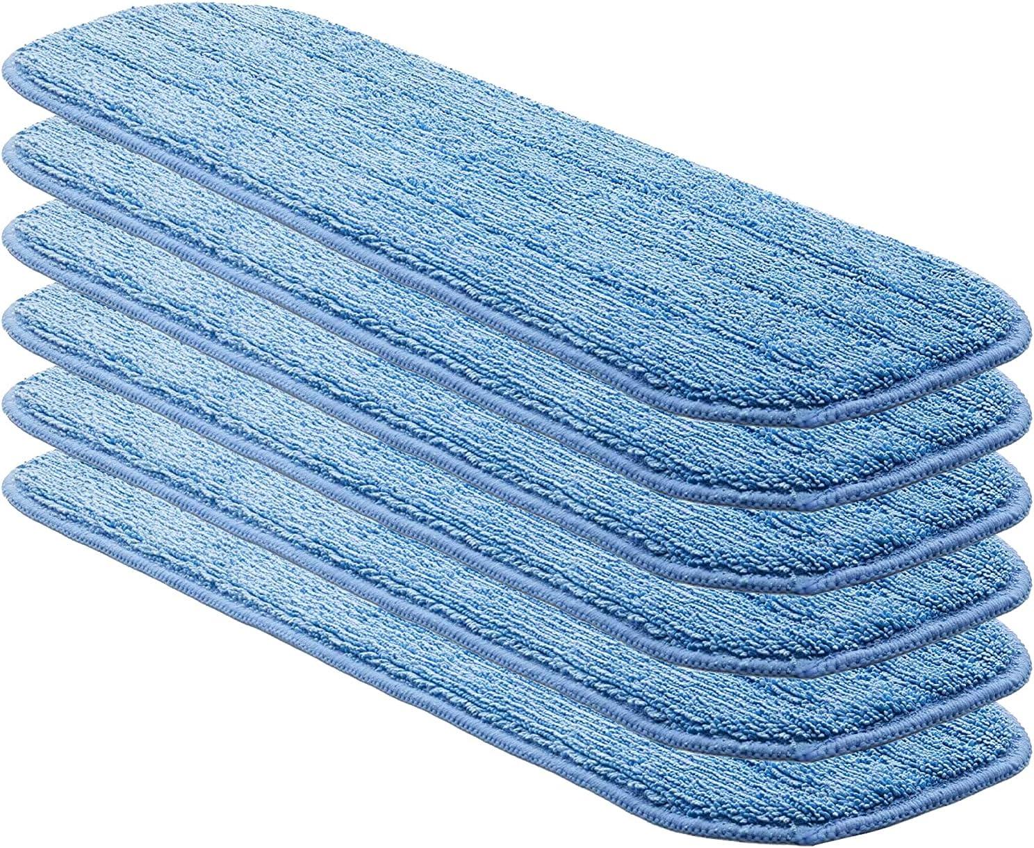 Replacement Washable Microfiber Absorbing Mop Head - Compatible with E-Cloth Deep Clean Mop Head, Wet & Dry Cleaning Cloth Refills for All Hard-Floor (Blue) 6Pack