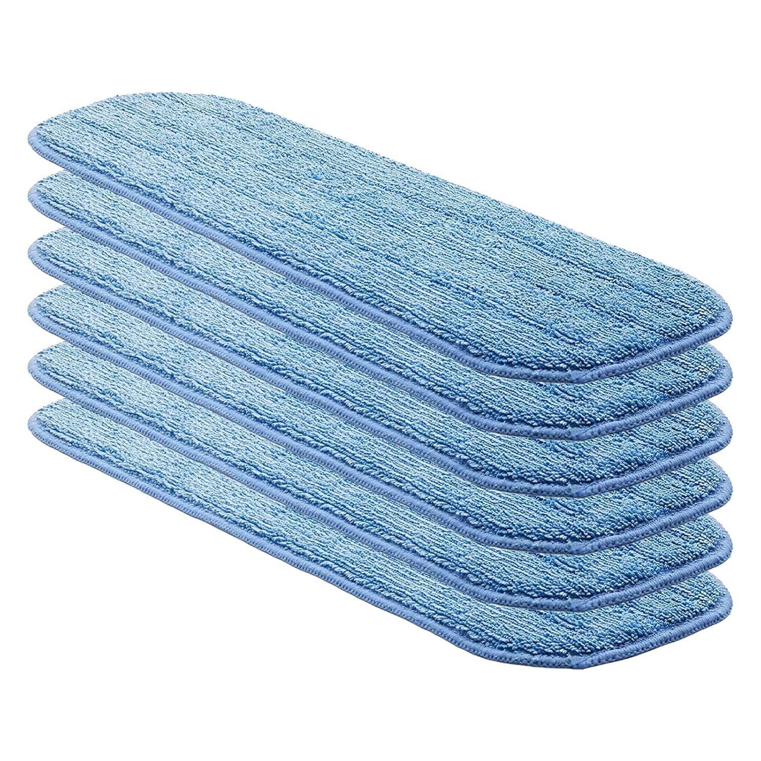 Replacement Washable Microfiber Absorbing Mop Head - Compatible with E-Cloth Deep Clean Mop Head, Wet & Dry Cleaning Cloth Refills for All Hard-Floor (Blue) 6Pack
