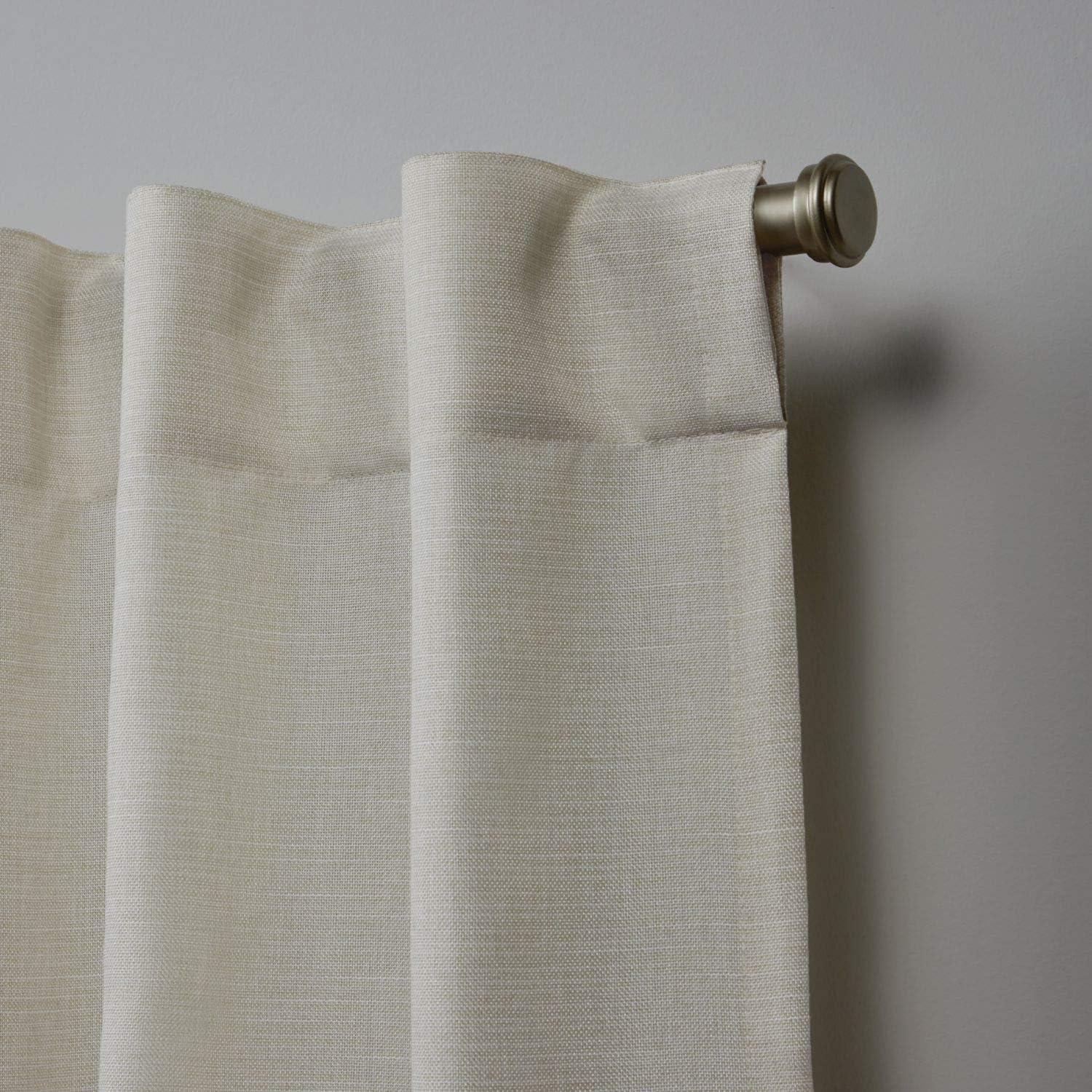 Nicole Miller Faux Linen Slub Textured Hidden Tab/Rod Pocket Top Light Filtering Curtain Panel Pair