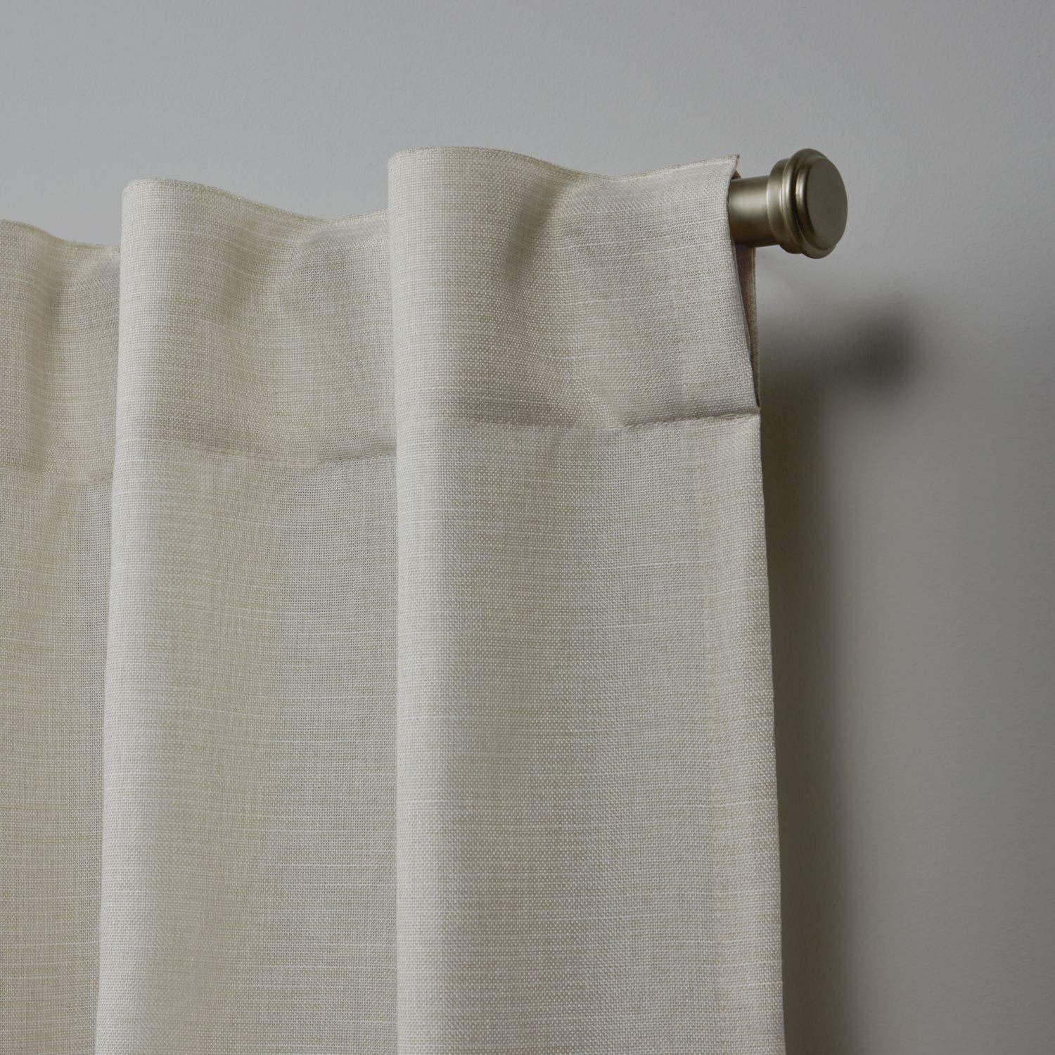 Nicole Miller Nicole Miller Faux Linen Slub Textured Hidden Tab/Rod Pocket Top Light Filtering Curtain Panel Pair (Set of 2)