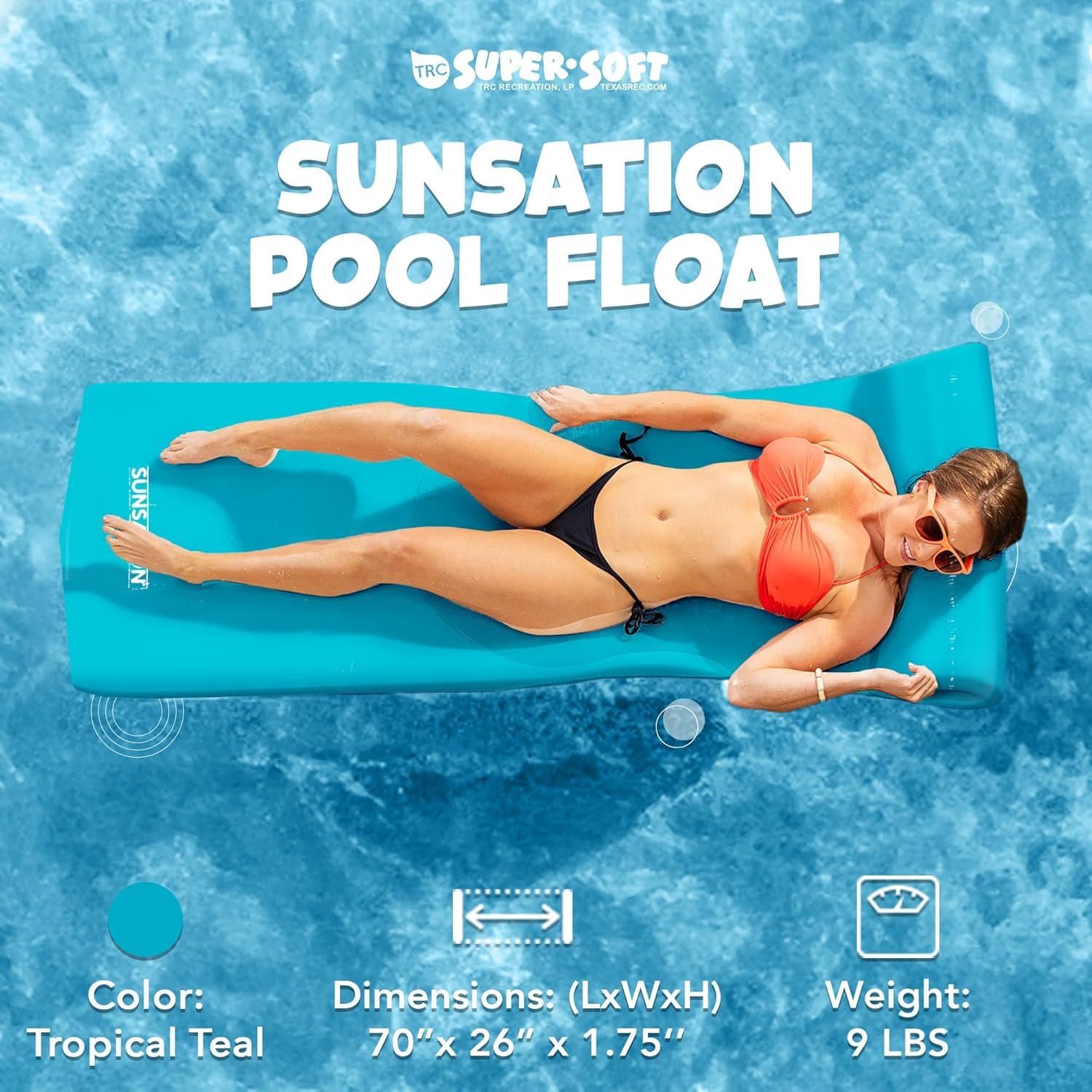 TRC Recreation Sunsation 1.75" Thick Foam Lounger Raft Pool Float