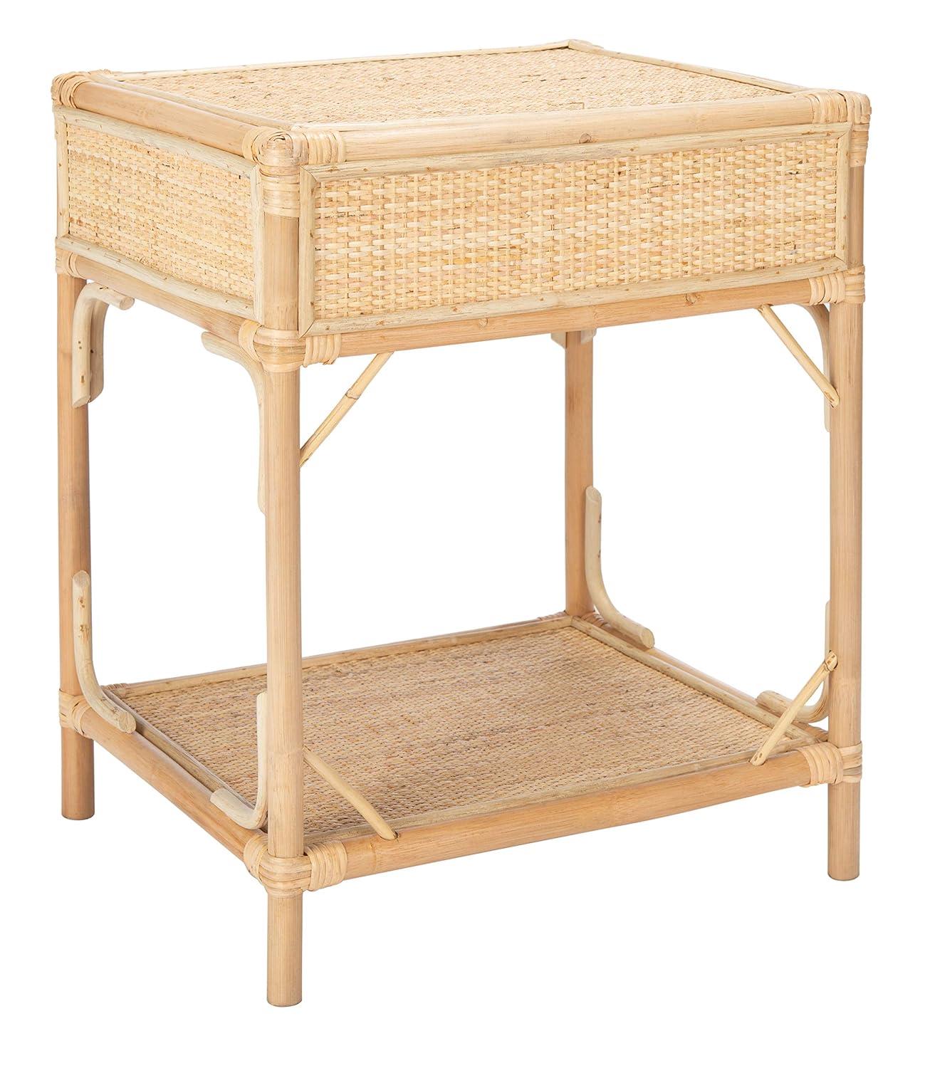 Roya 1 Drawer 1 Shelf Nightstand - Natural - Safavieh.