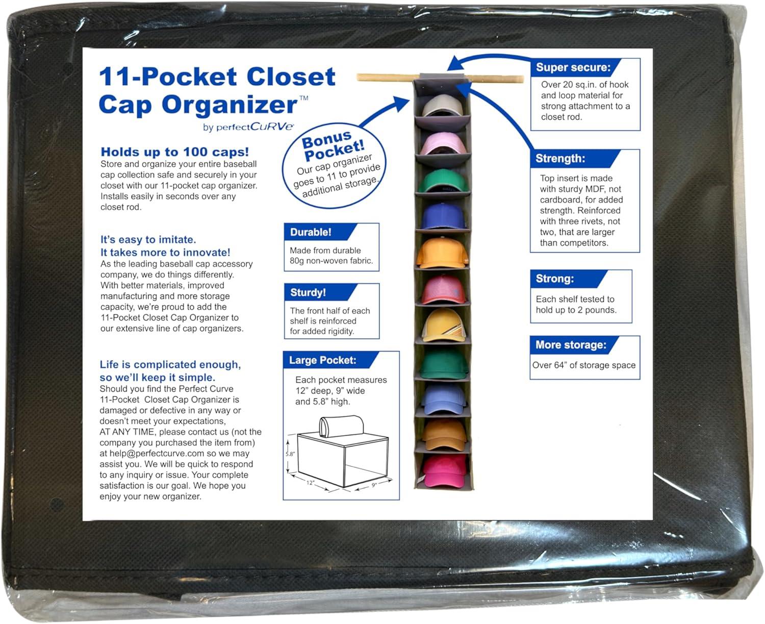 Perfect Curve 11-Pocket Closet Cap Organizer