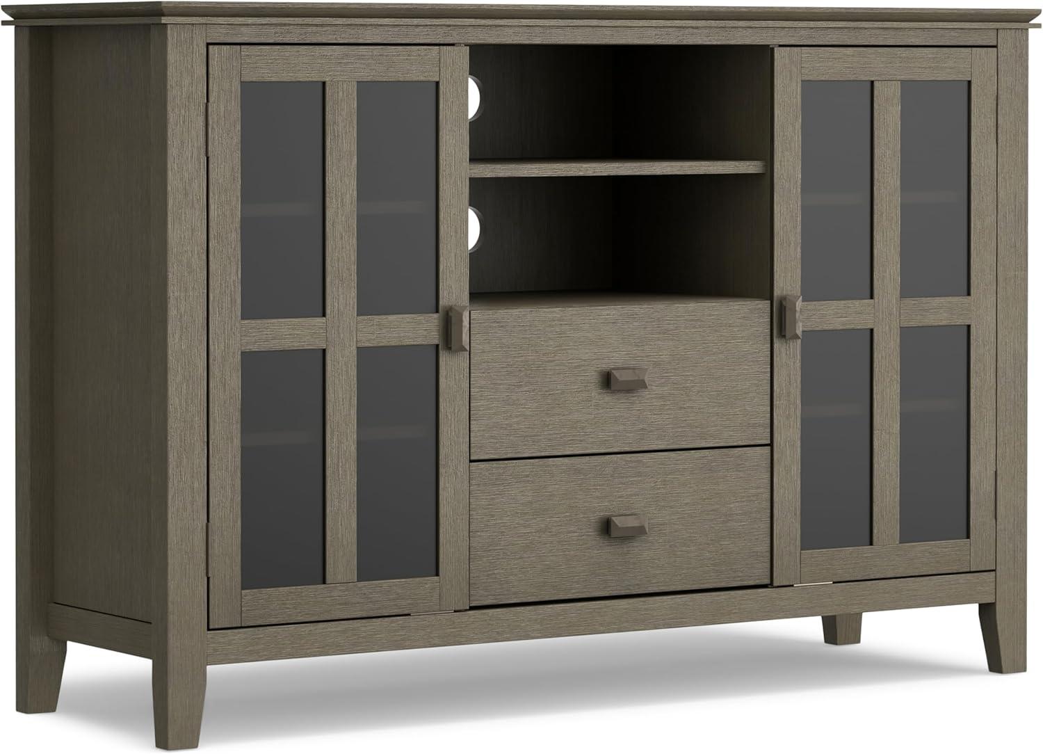 Artisan Wood 53" Transitional TV Media Stand in Farmhouse Gray For TVs up to 60"