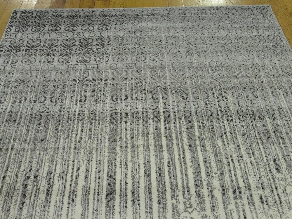 Unique Loom Del Mar Collection Area Rug - Jennifer (5' 1" x 8' Rectangle Gray/Black)