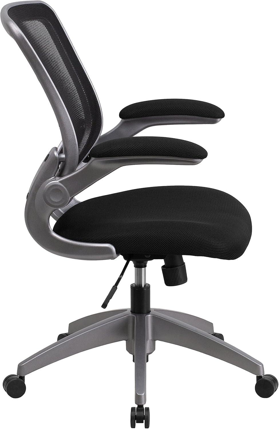 Black Mesh Ergonomic Task Chair with Adjustable Arms