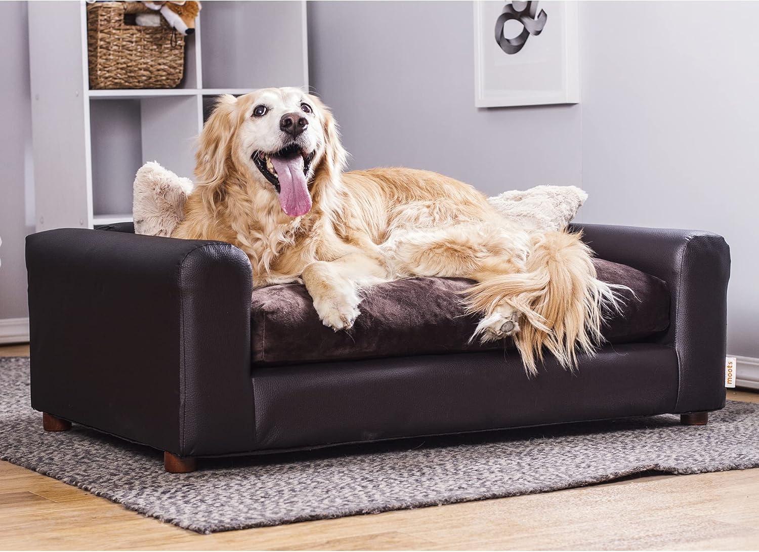 moots Premium Leatherette Pets Sofa, Espresso, Large