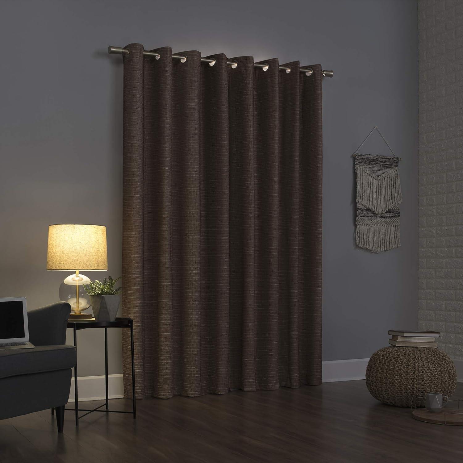 Burlap Weave Thermal Extreme 100% Blackout Grommet Curtain Panel