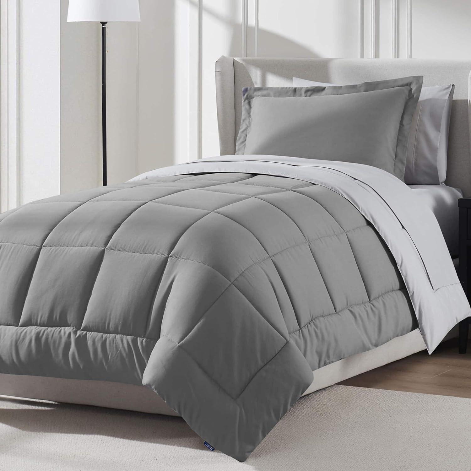 Bed-in-A-Bag Reversible Comforter Set with Bed Sheets