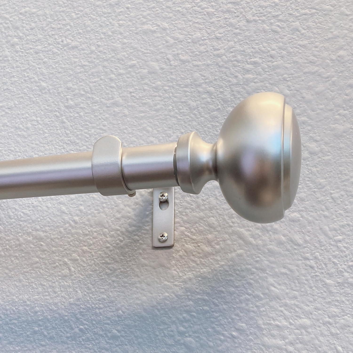 Fairbanks II 12-20 Inch Adjustable Side Curtain Rod Set Pair, 1 Inch Diameter in Nickel