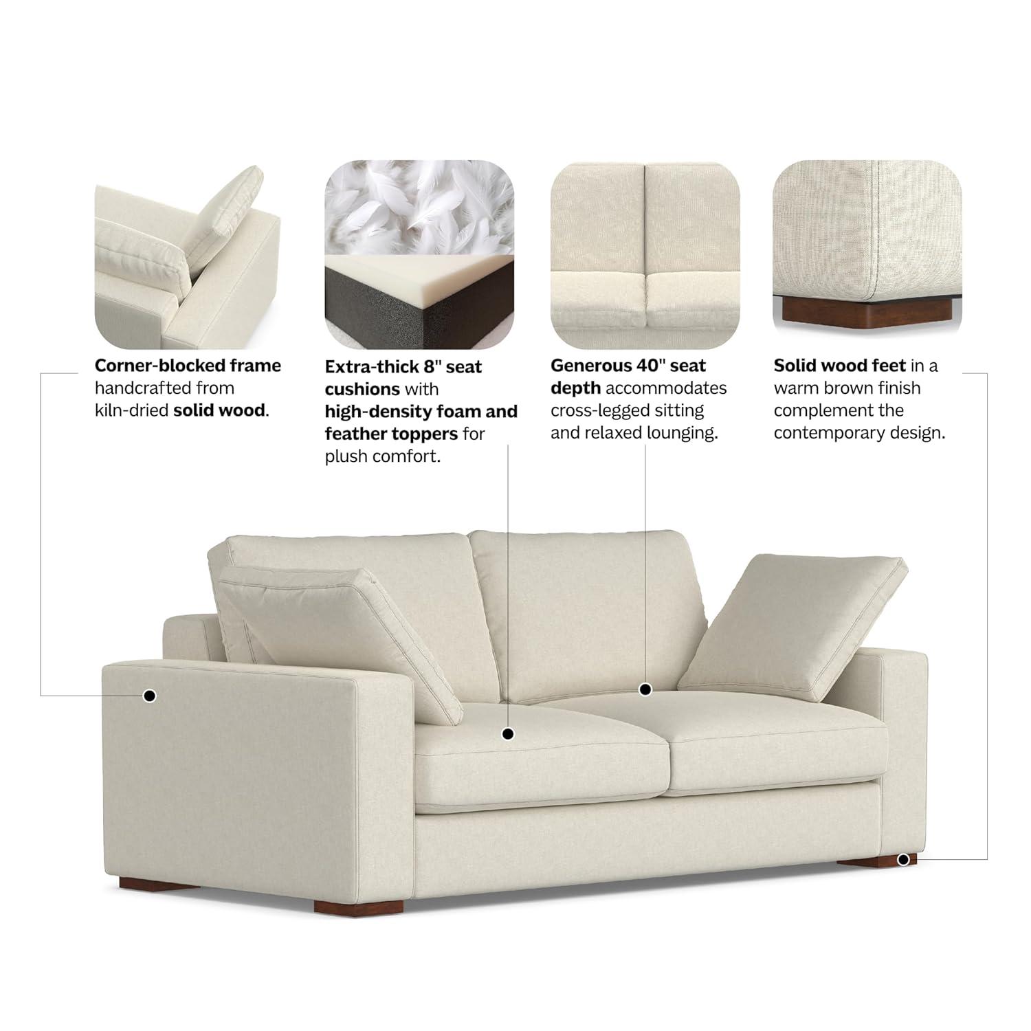 AllModern Tatum Deep Seater Sofa, Performance Fabric Couch for Living Room, Stain-Resistant Contemporary Sofa