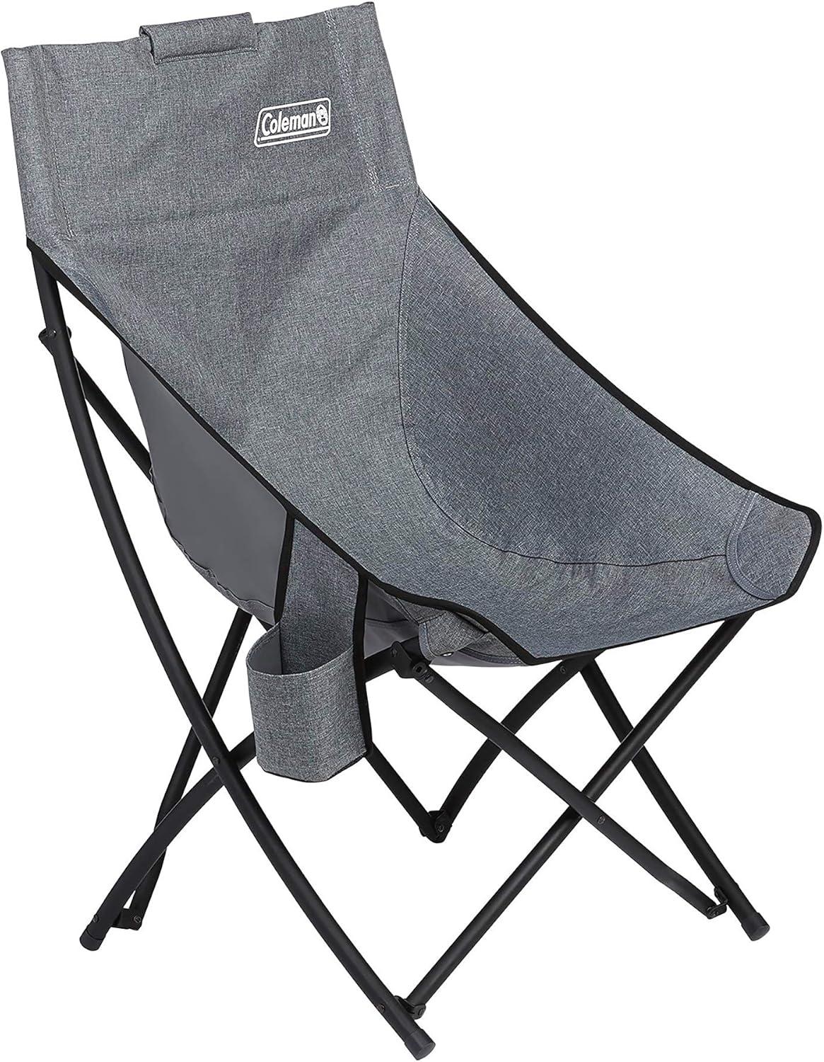 Streamlined Outdoor Bucket Chair with Steel Frame and Oversized Cupholder