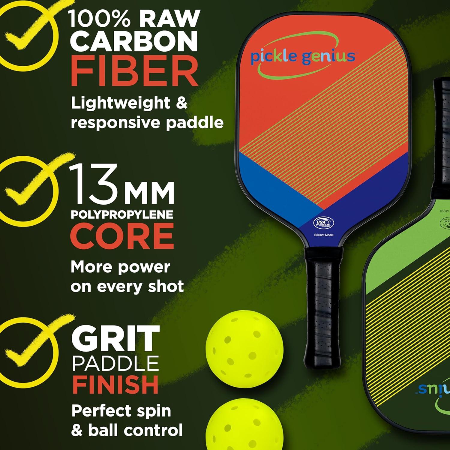 Pickle Genius Pickleball Paddle - Lightweight High-Performance for Indoor & Outdoor Play