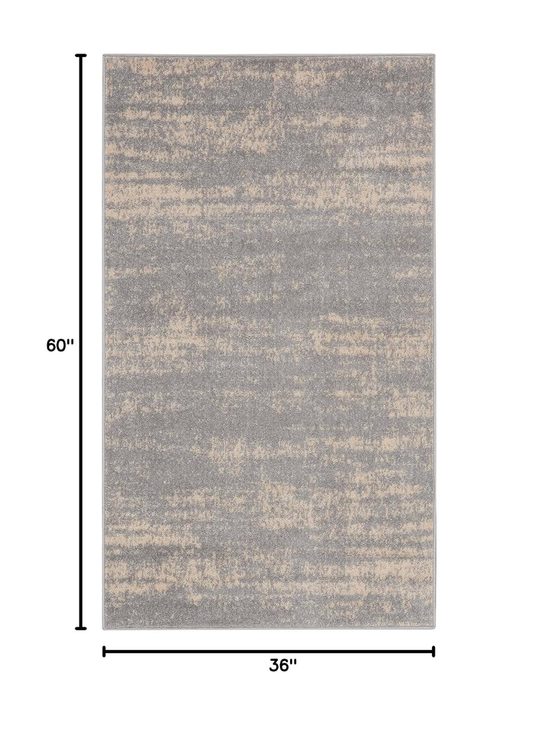 Nourison Essentials 3' x 5' Grey/Beige Modern Indoor/Outdoor Rug