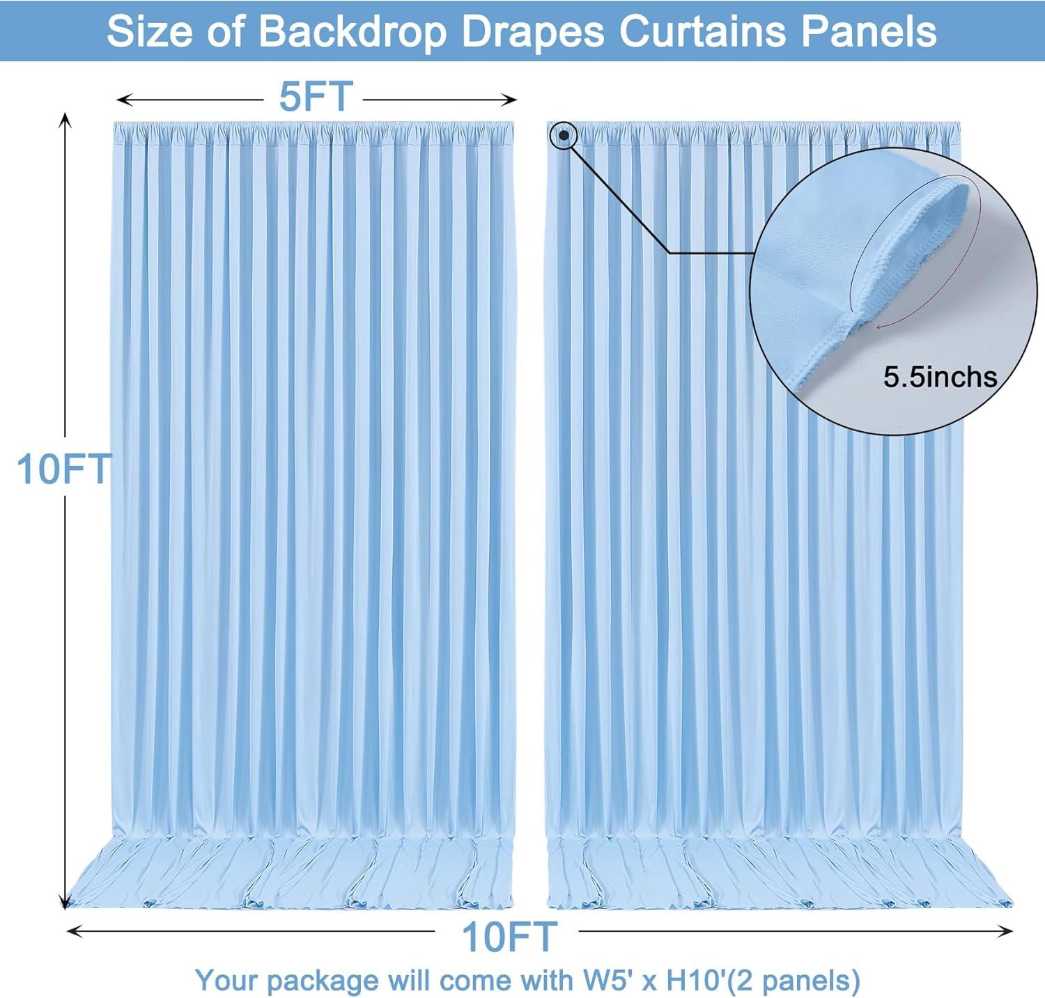 10x10ft White Backdrop Curtain for Parties Wrinkle Free Wedding Baby Curtain Backdrops for Birthday Party