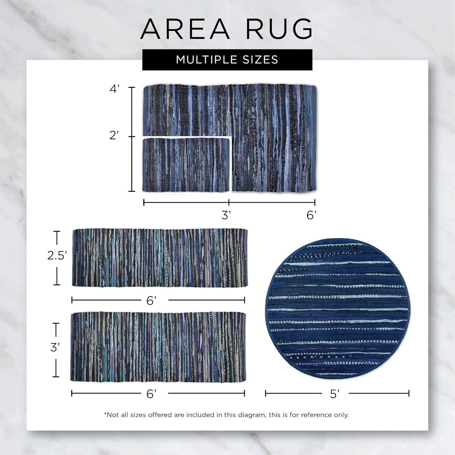 Design Imports Buffalo Check Chindi - Navy & White - 2 Ft 3 In X 6 Ft