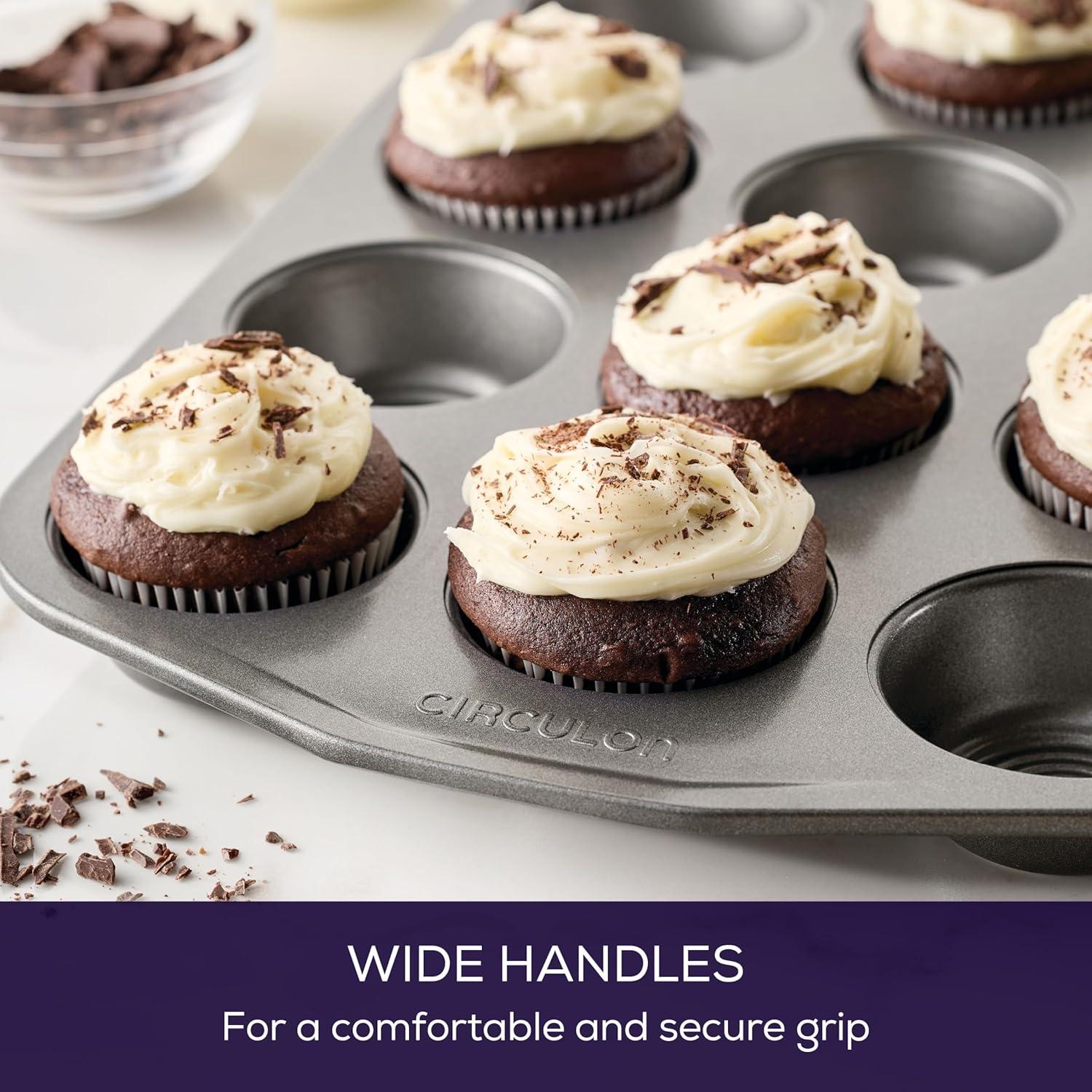 Circulon Bakeware Nonstick Muffin Pan / Cupcake Pan, 12-Cup, Gray & Reviews | Wayfair
