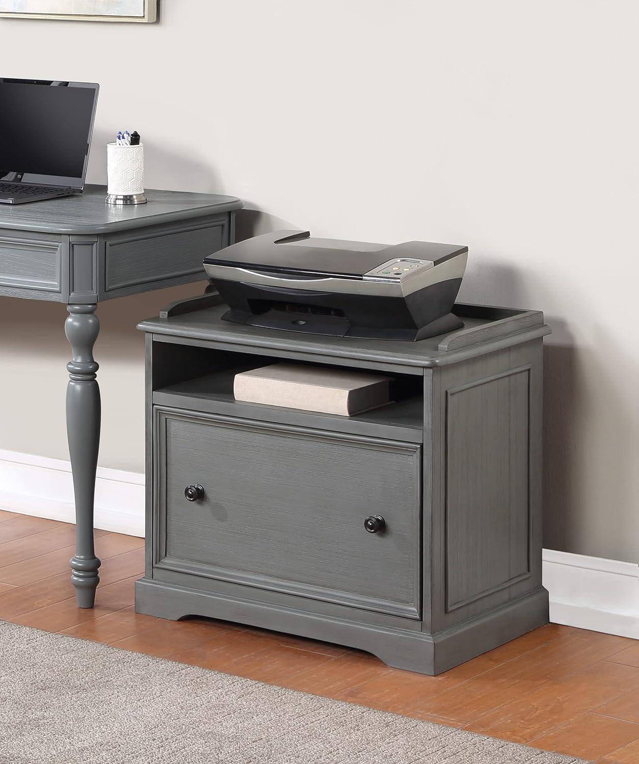 Country Meadows Engineered Wood File Cabinet in Plantation Gray