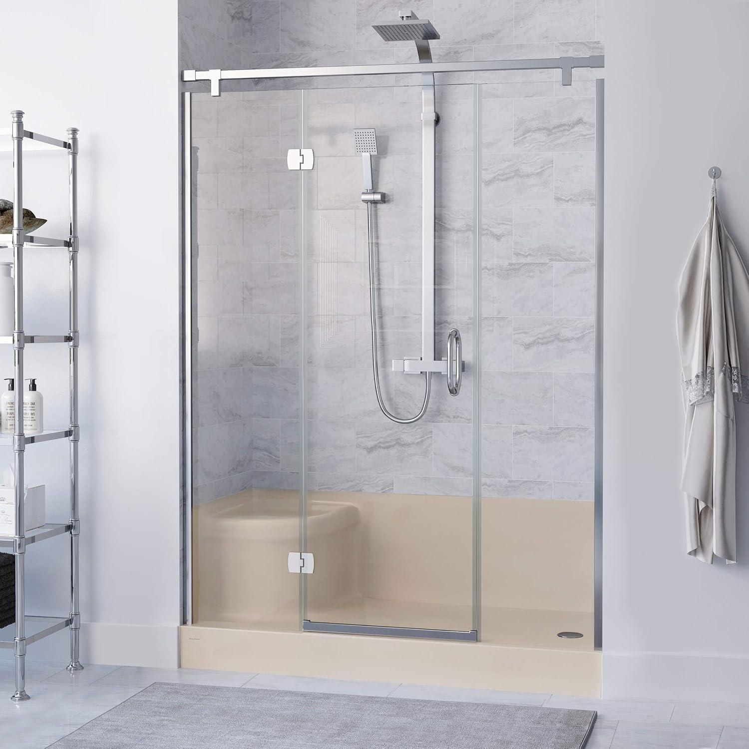Swiss Madison Aquatique 60" x 32" Single Threshold Shower Base With Right Hand Drain and Integral Left Hand Seat  SM-SB538BV
