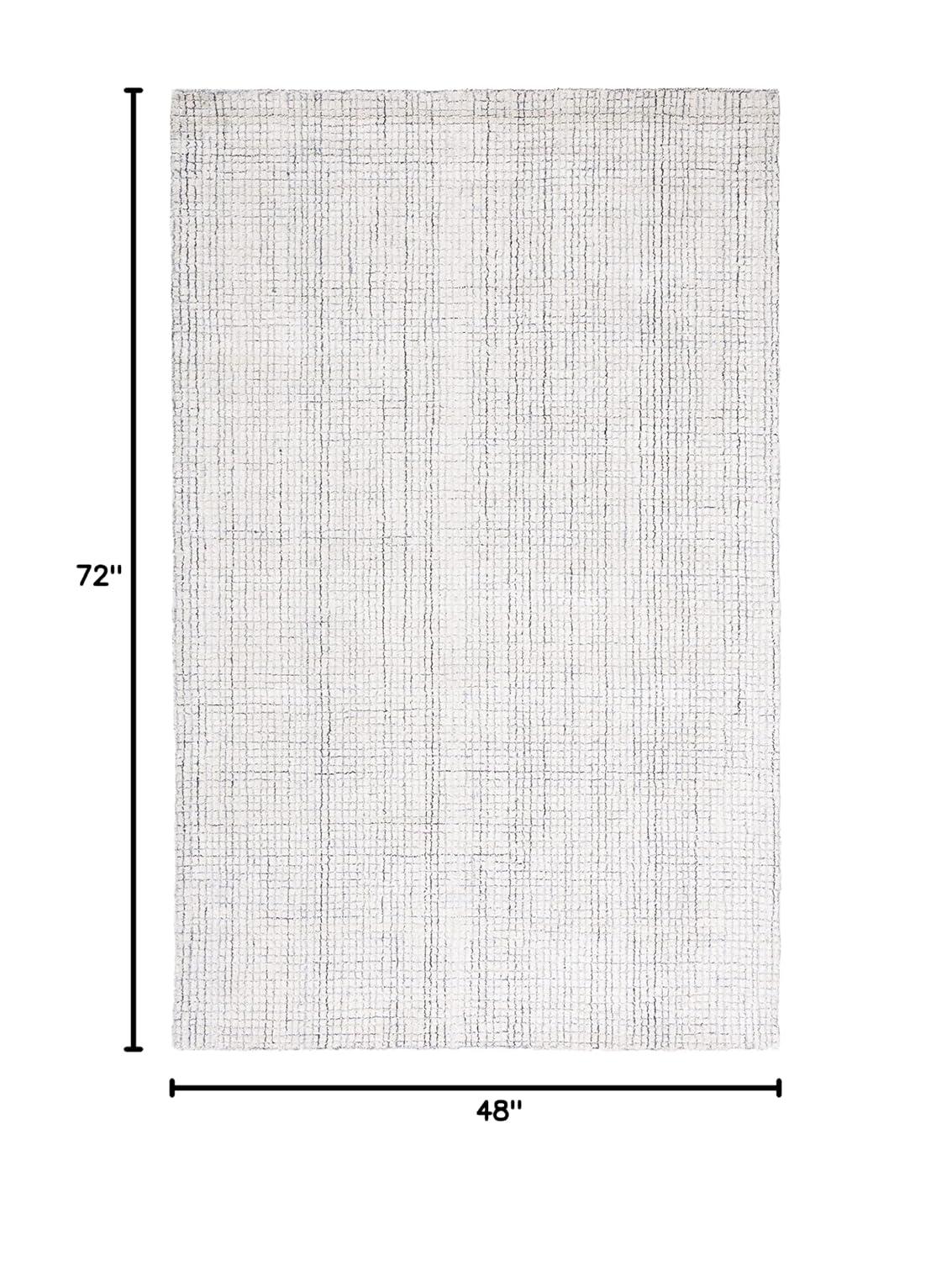 Abstract ABT470 Handmade Indoor Area Rug - Ivory/Grey - 4'x6' - Safavieh